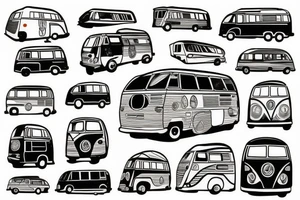 A campervan in the sun tattoo idea