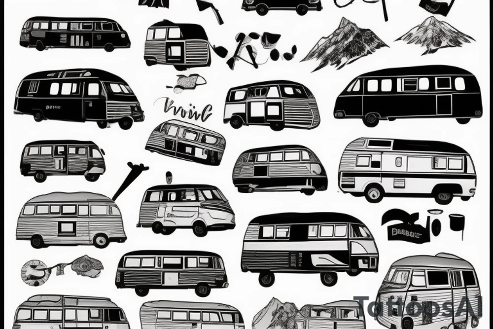 A campervan in the sun tattoo idea