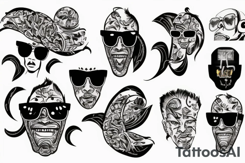 Habanero pepper mullet sunglasses tattoo idea