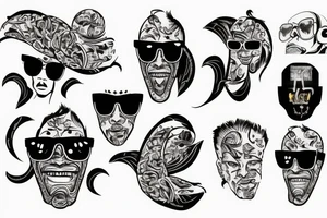 Habanero pepper mullet sunglasses tattoo idea