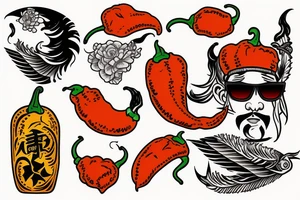 Habanero sunglasses with mullet tattoo idea