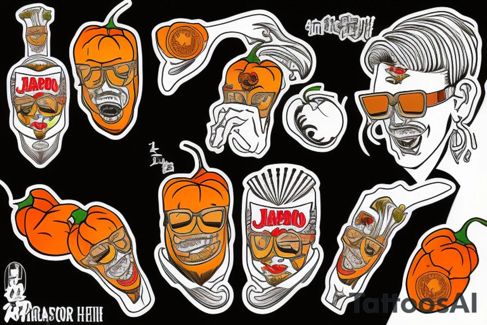 Habanero sunglasses with mullet tattoo idea