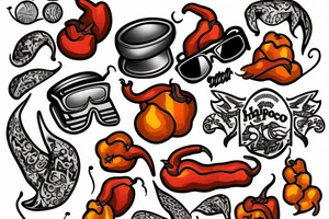 Habanero wearing sunglasses with mullet tattoo idea