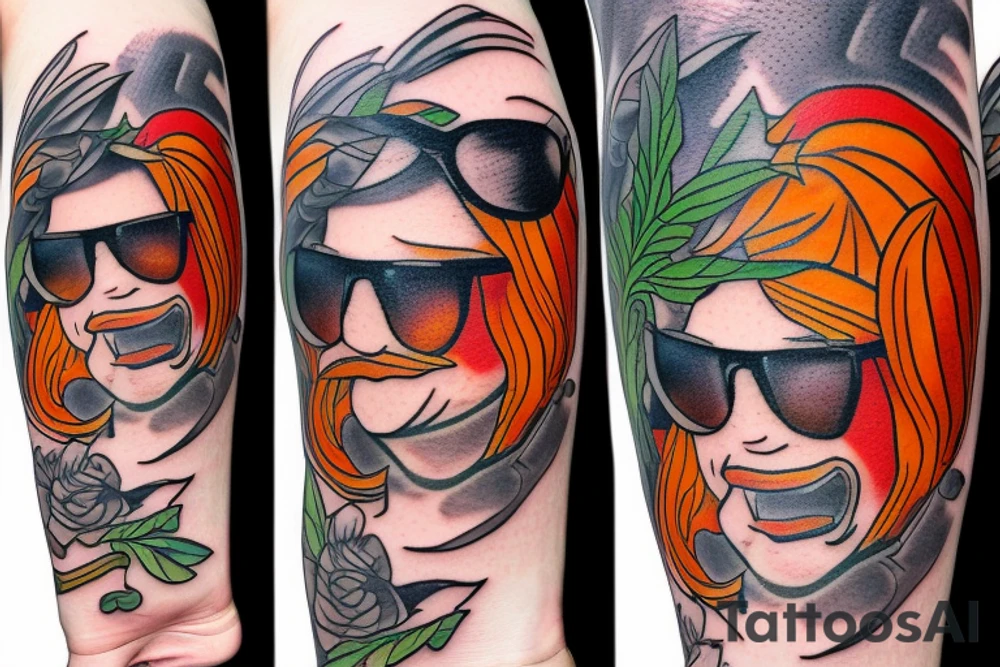 Habanero wearing sunglasses with mullet tattoo idea