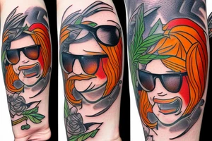Habanero wearing sunglasses with mullet tattoo idea