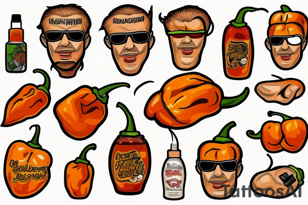 Habanero wearing aviators with mullet tattoo idea
