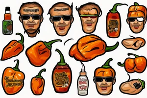 Habanero wearing aviators with mullet tattoo idea
