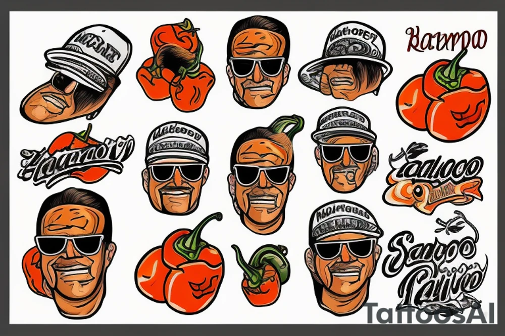 Habanero wearing aviators with mullet tattoo idea