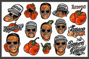Habanero wearing aviators with mullet tattoo idea