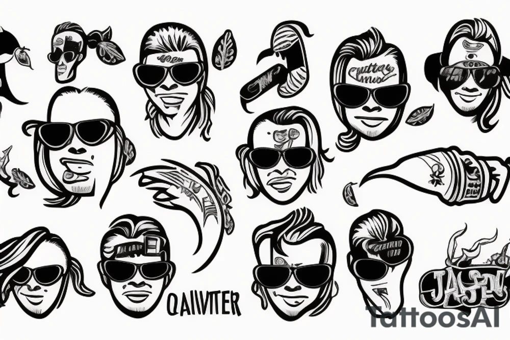 Cartoon habanero wearing aviators with mullet tattoo idea