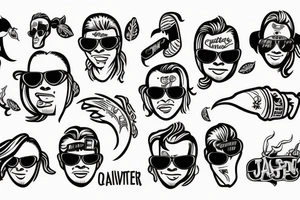 Cartoon habanero wearing aviators with mullet tattoo idea