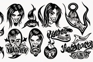 Cartoon habanero mullet tattoo idea