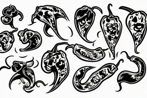 Cartoon habanero mullet tattoo idea