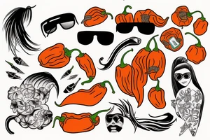 Habanero with sunglasses and a mullet tattoo idea