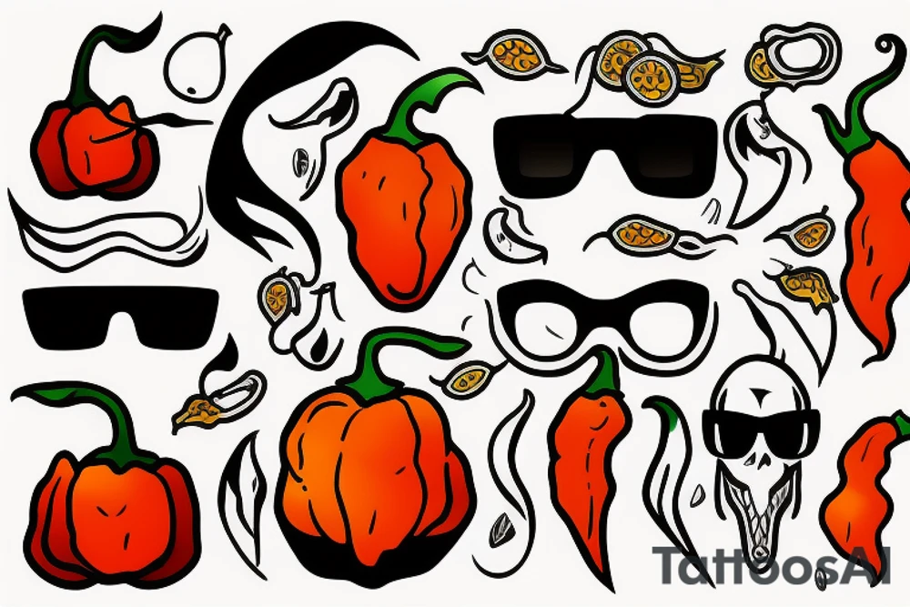 Habanero with sunglasses and a mullet tattoo idea