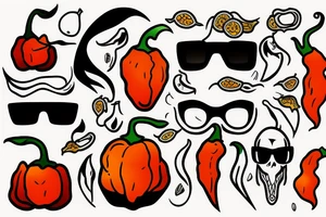 Habanero with sunglasses and a mullet tattoo idea
