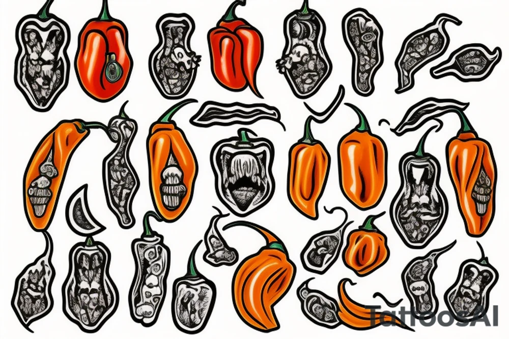 Traditional habanero tattoo idea