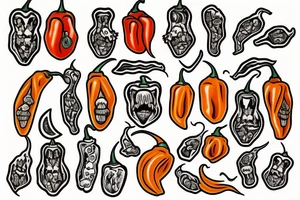 Traditional habanero tattoo idea