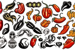 Traditional cartoon habanero tattoo idea
