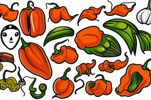 Traditional cartoon habanero tattoo idea