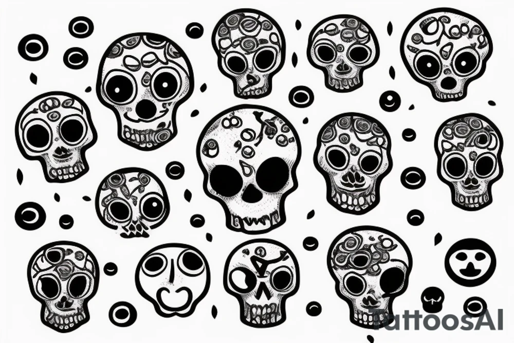 Skull with planets breaking out of the head tattoo idea