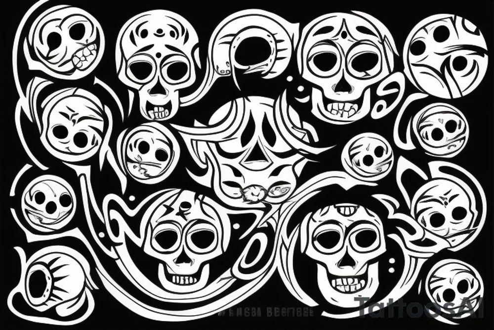 Skull with planets breaking out of the head tattoo idea