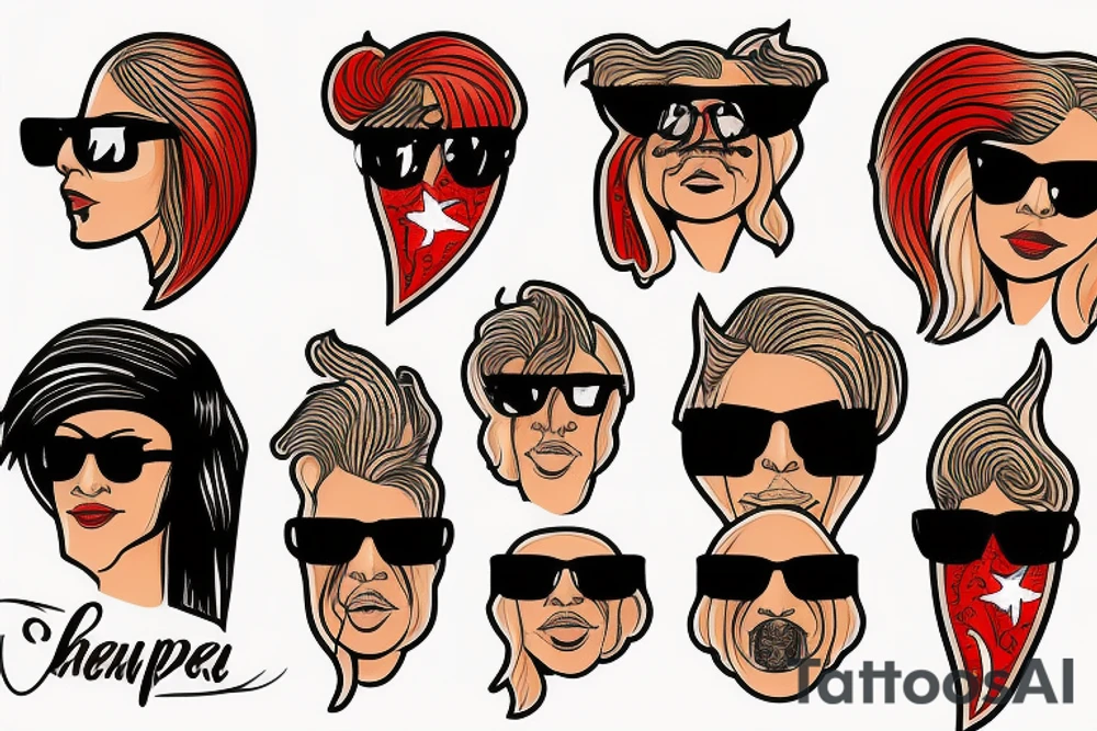 Chile Pepper with a mullet wearing sunglasses tattoo idea