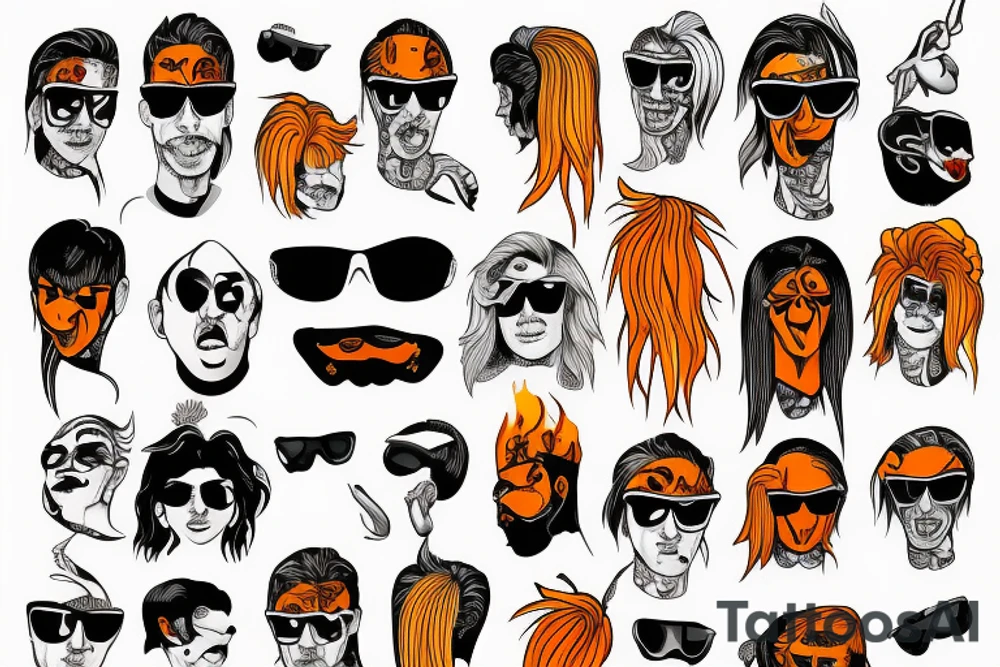 Habanero with a mullet wearing sunglasses tattoo idea