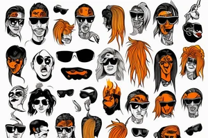 Habanero with a mullet wearing sunglasses tattoo idea