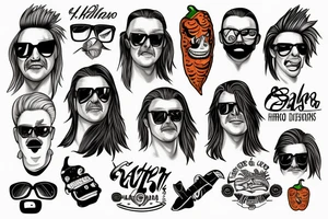 Habanero with a mullet wearing sunglasses tattoo idea