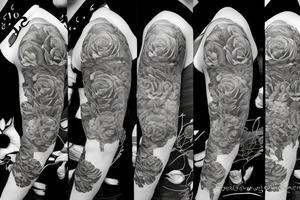 Rib tattoo, Roses, asters, and narcissus flowers tattoo idea