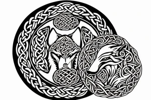 Two wolves done in celtic style facing each other.  With a space in the middle.  A circle tattoo idea