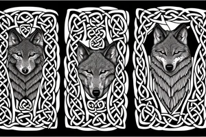 Two wolves done in celtic style facing each other. tattoo idea