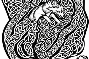 Wolf done in celtic style tattoo idea