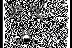 Wolf done in celtic style tattoo idea