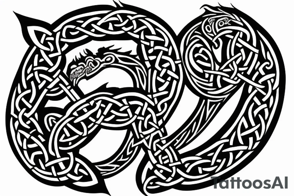 Celtic dragon tattoo idea