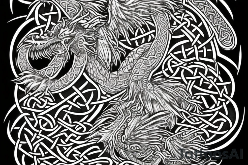 Celtic dragon tattoo idea