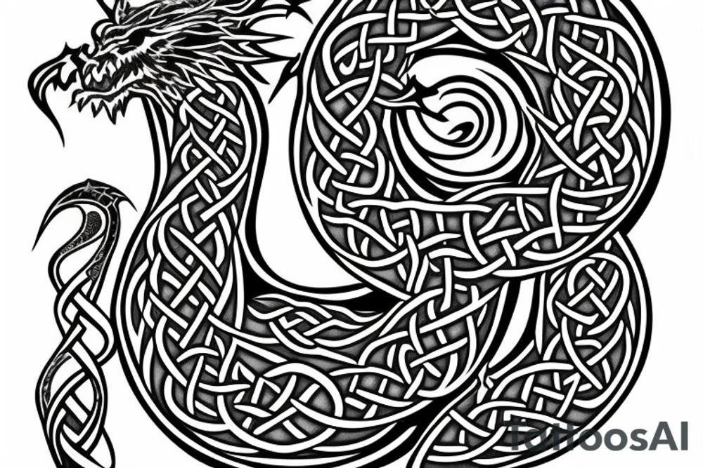 Celtic dragon tattoo idea
