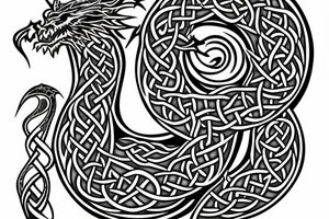 Celtic dragon tattoo idea