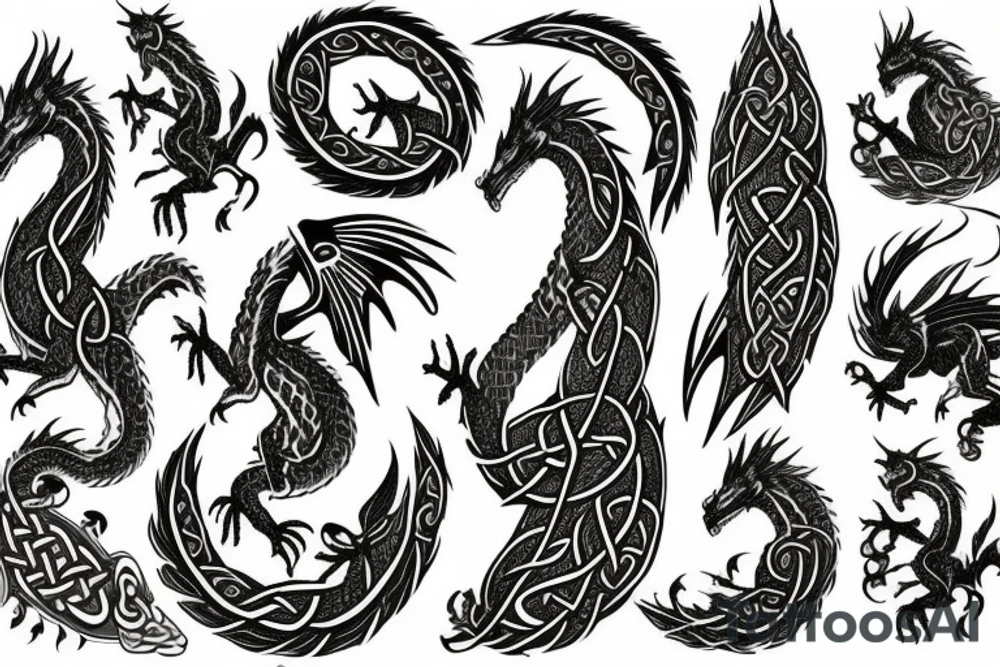 Celtic dragon tattoo idea