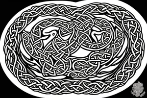 Celtic dragon outside of a circle nothing inside the circle tattoo idea