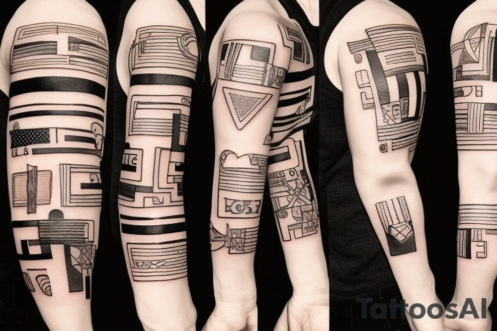 Navigation patchwork tattoo idea
