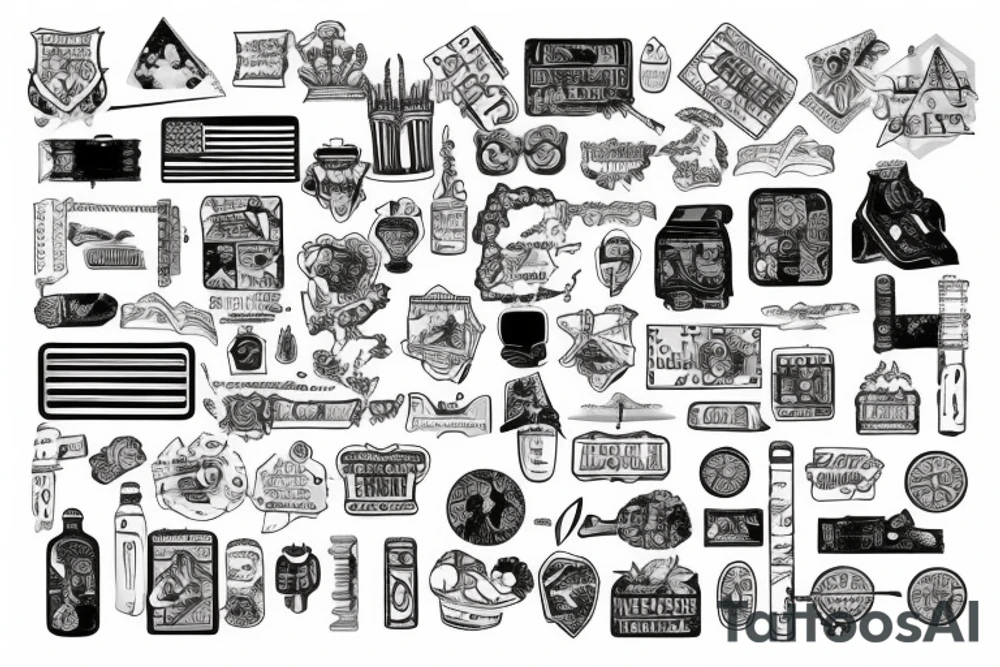 Map patchwork tattoo idea