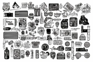 Map patchwork tattoo idea