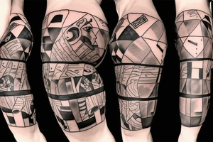 Men’s atlas patchwork tattoo idea