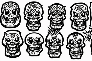 Angry tiki skull tattoo idea