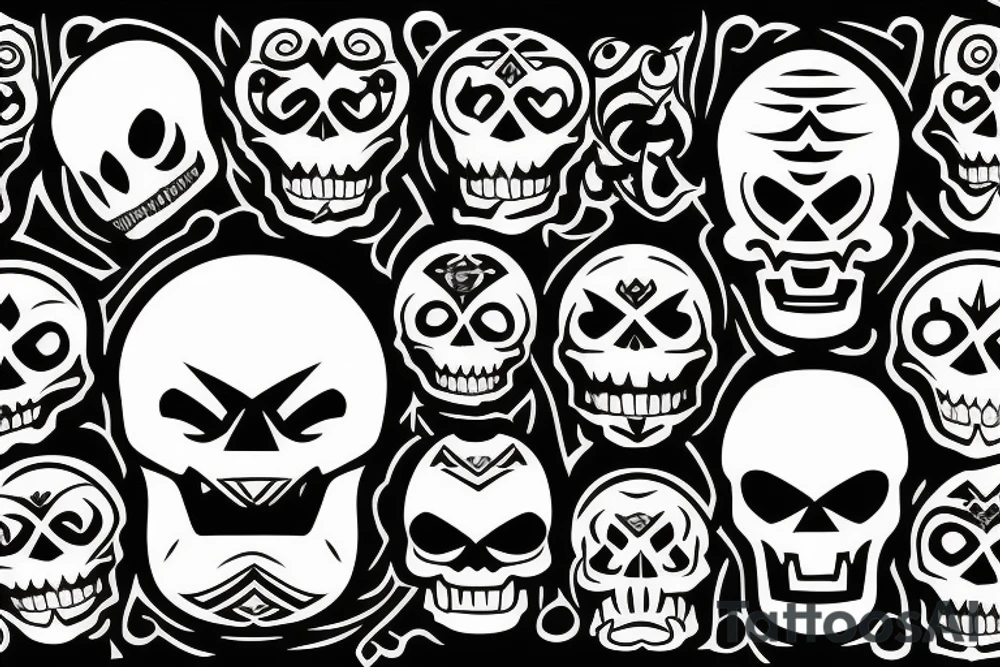 Angry tiki skull tattoo idea