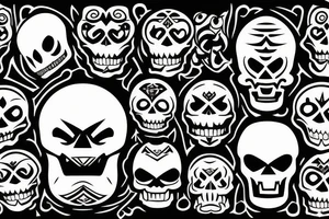 Angry tiki skull tattoo idea