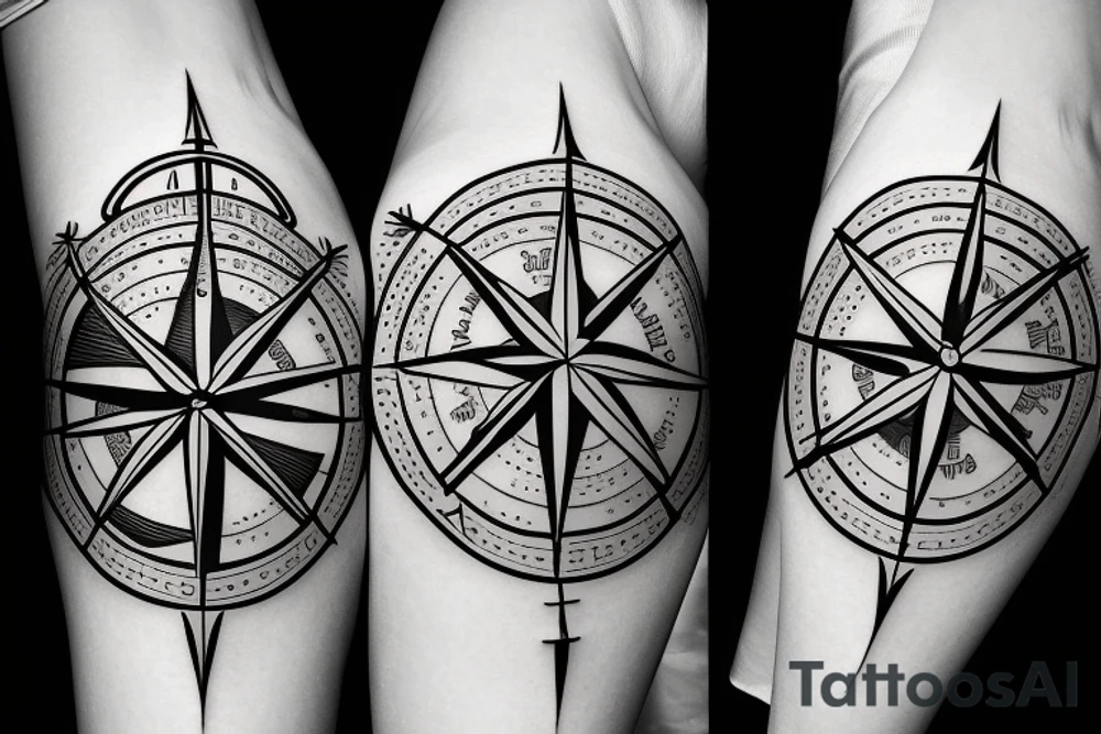 Arrow travel tattoo compass tattoo idea