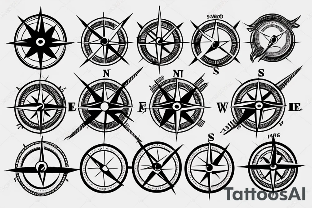 Arrow travel tattoo compass tattoo idea